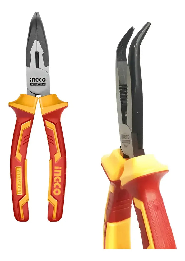 Alicate de Punta Curva Aislado VDE 1000 V 200 mm Ingco HIBNP28208