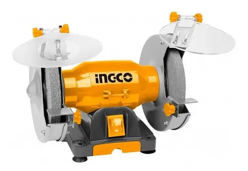 Amoladora de banco Ingco BG61502 de 150 W con 2 piedras de 150 mm y protectores de ojos