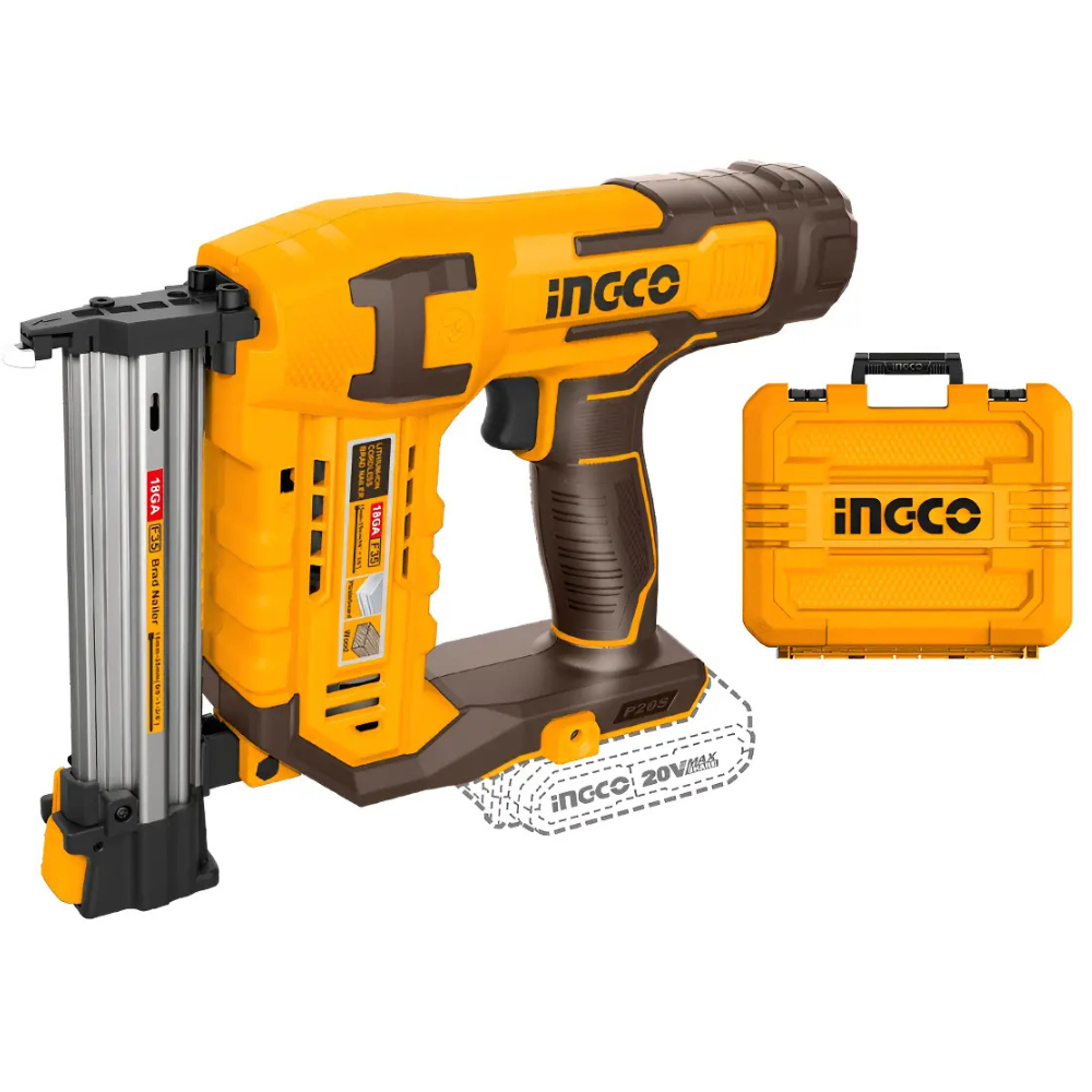 Clavadora inalámbrica Ingco CBNLI3505 junto a su maleta plástica