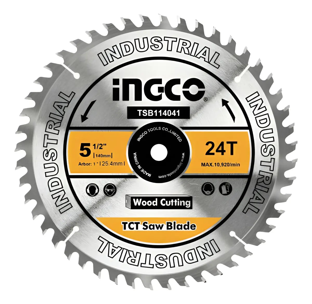 Disco de sierra TCT Ingco TSB114041 de 140 mm y 24 dientes para madera