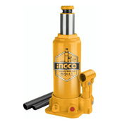 Gata hidráulica tipo botella Ingco HBJ602 de 6 t, vista lateral con palanca