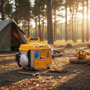 Generador Ingco GE8002 en un campamento junto a una carpa
