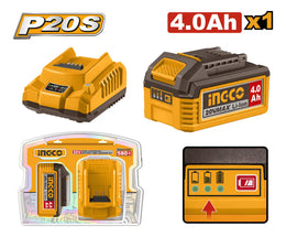Kit de Batería 4 Ah y Cargador 2 A 20 V Ingco FBCPK1012
