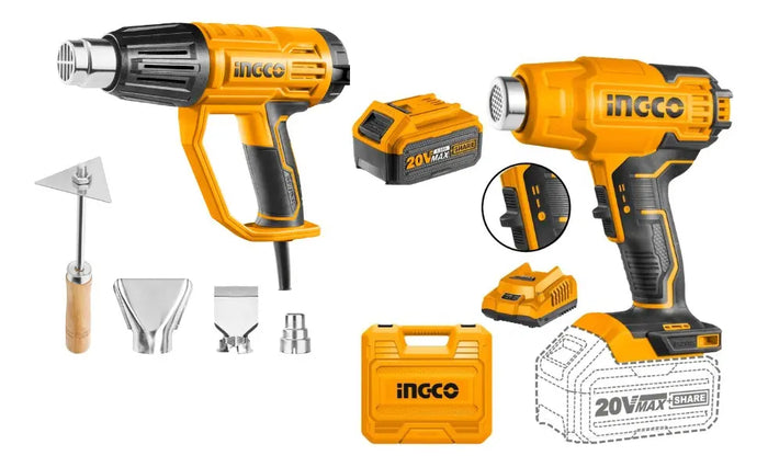 Kit Pistolas de Calor Inalámbrica y Eléctrica Ingco COSLI240201