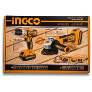 Caja del kit inalámbrico Ingco CKLI2009 de taladro y esmeril