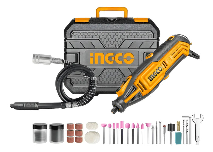 Minitorno Rotativo de Velocidad Variable 130 W con 109 Accesorios Ingco MG13328