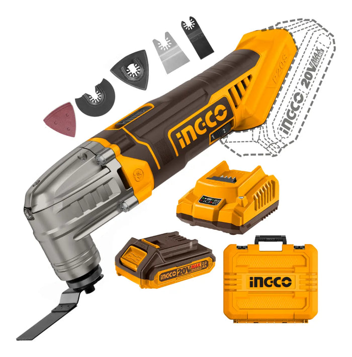 Multiherramienta Oscilante 20 V con Batería y Cargador Ingco CMLI20228