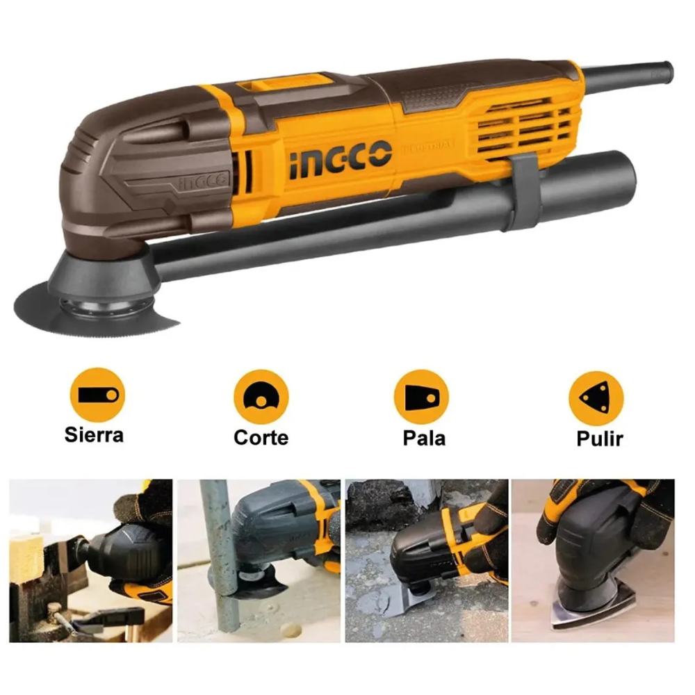 Usos de la multiherramienta Ingco MF3008: cortar, raspar y lijar