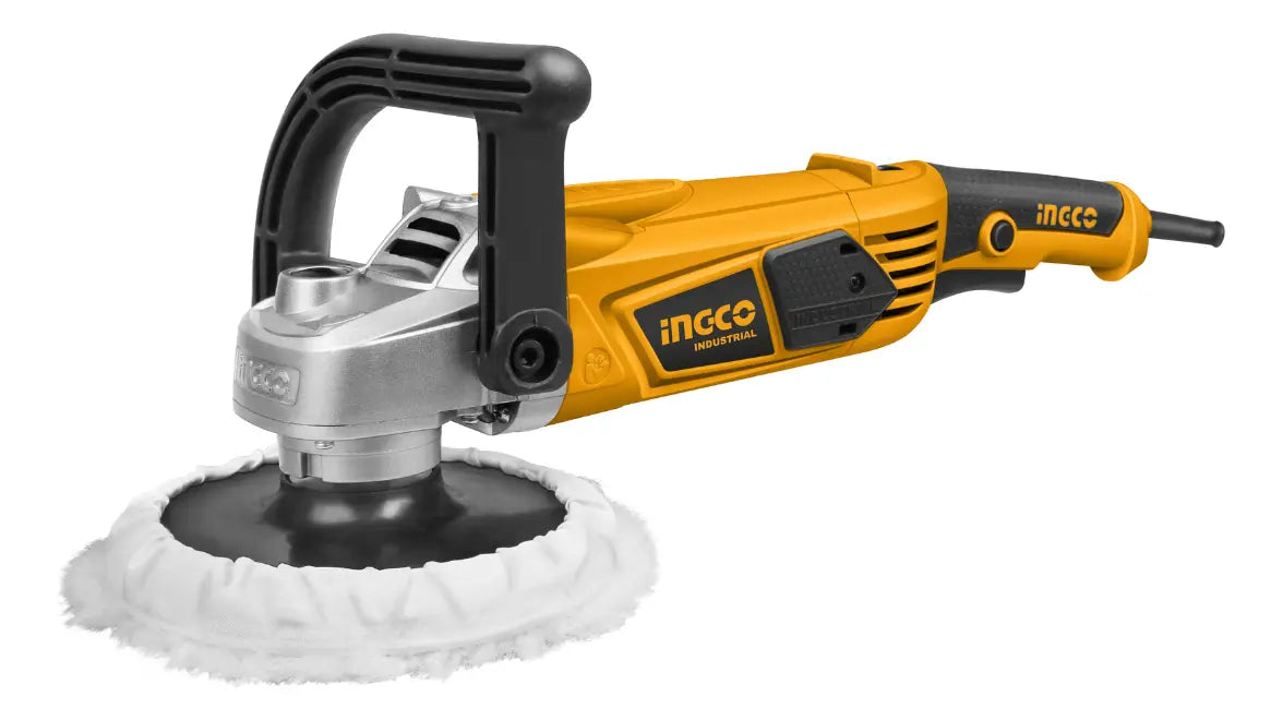 Pulidora Ingco AP14008 de 1.400 W con mango en D y boina de 180 mm