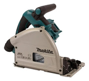 Sierra de incisión inalámbrica Makita DSP600Z, vista del protector con motor BL y 36 V