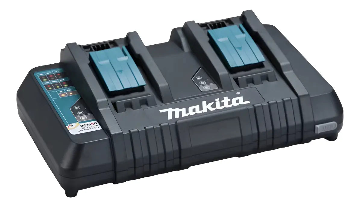 Cargador doble Makita incluido con la sierra DSP600Z