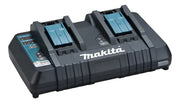 Cargador doble Makita incluido con la sierra DSP600Z