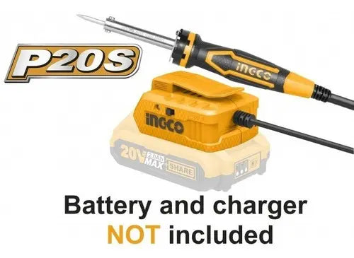 Soldador de Estaño Inalámbrico 40 W 20 V sin Batería Ingco CSILI2001