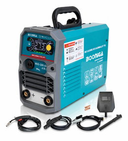 Soldadora multiproceso Booniga MIG3008A de 300 A con torcha MIG, pinzas y careta de inicio