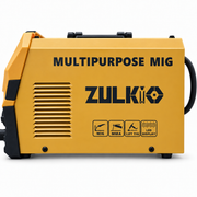 Costado de la soldadora Zulkio SET12 con rejilla de ventilación e íconos de procesos MIG, MMA y TIG Lift