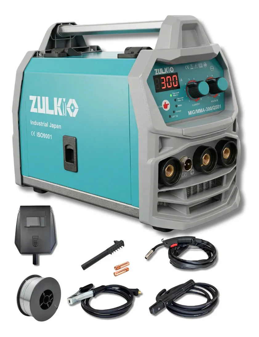 Soldadora Zulkio 0S01 de 300 A con torcha MIG, pinzas y accesorios incluidos