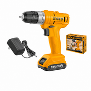Taladro atornillador Ingco CDLI1211 de 12 V con batería, cargador y caja