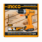 Caja del taladro atornillador inalámbrico Ingco CDLI1211 de 12 V