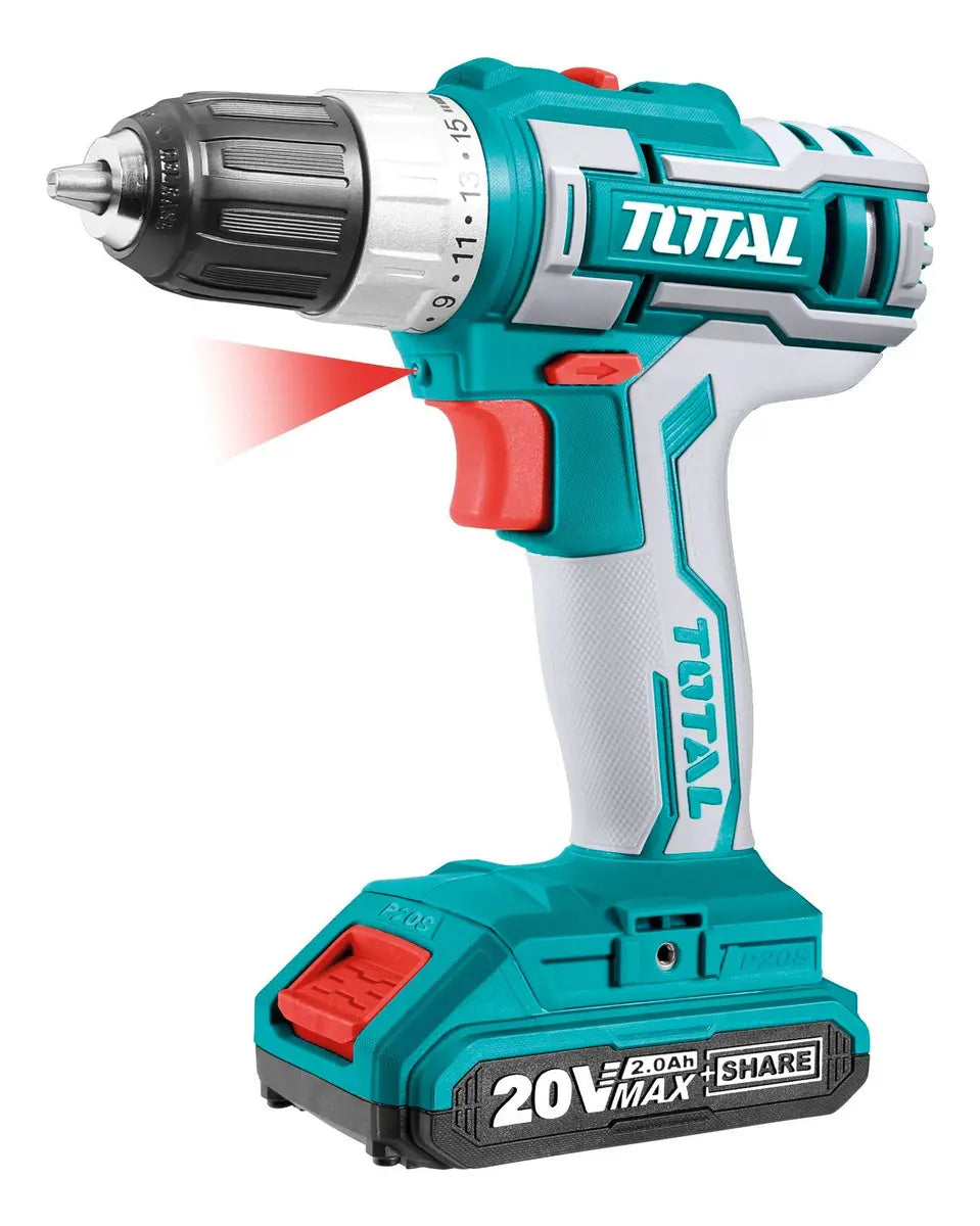 Taladro Atornillador Inalámbrico con 2 Baterías 20 V Total TDLI2002