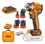 Taladro multicabezal Ingco CDLI206686 con sus 4 cabezales, batería de 2,0 Ah, cargador, maletín y caja de accesorios