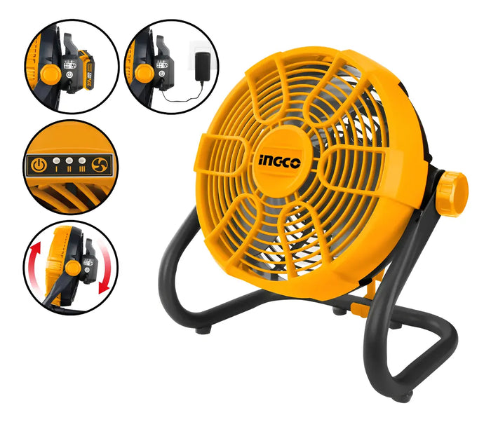 Ventilador Eléctrico e Inalámbrico sin Batería Ingco CFALI2002