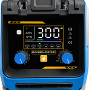 Pantalla y perillas de control de la soldadora Zulkio 300YK02